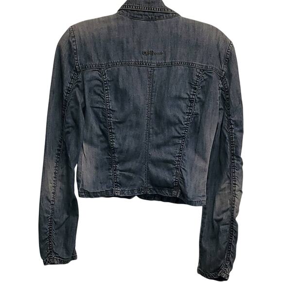 Dkny Jeans Denim Light Weight Jacket 2 Front Buttons Front Pockets Size Small - Picture 3 of 8